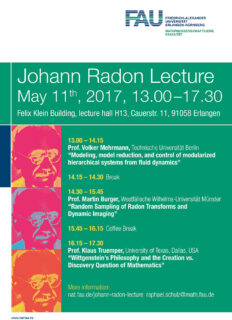 Zum Artikel "Einladung zur Johann Radon Lecture am 11. Mai 2017"