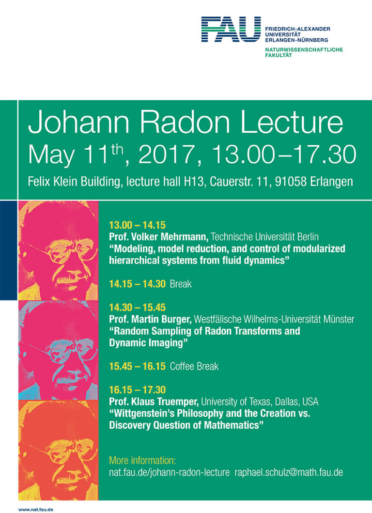 Einladung zur Johann Radon Lecture am 11. Mai 2017
