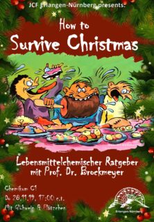 Poster zur Weihnachtsvorlesung des Jungchemikerforums mit Orts- und Zeitangabe (siehe Text)