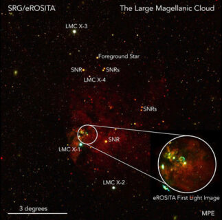 Falschfarbenbild der Großen Magellanschen Wolke (LMC), unserer nächsten Nachbargalaxie. (Bild: Frank Haberl, Chandreyee Maitra (MPE) )