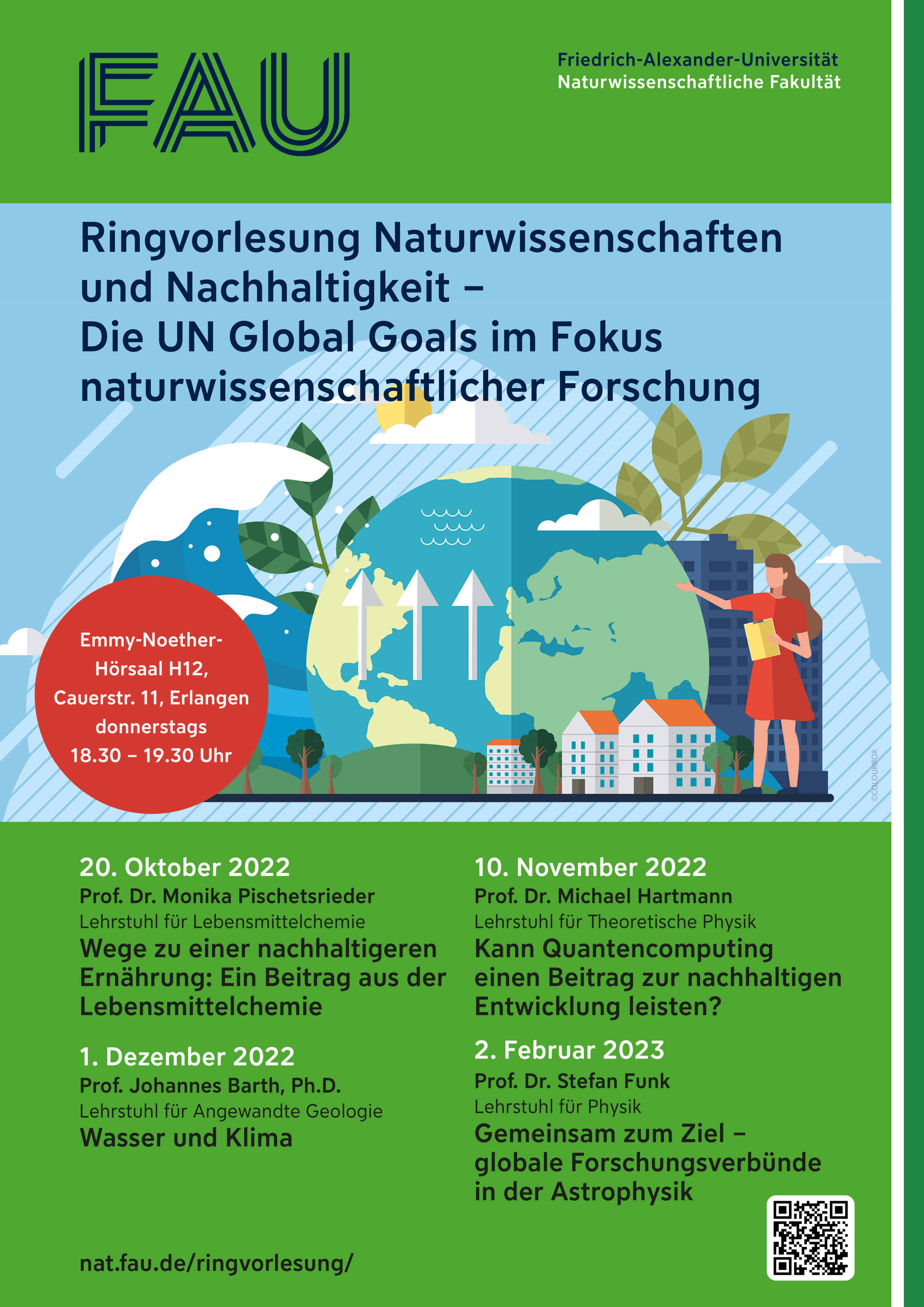 Zum Artikel "Ringvorlesung “Naturwissenschaften und Nachhaltigkeit – Die UN Global Goals im Fokus naturwissenschaftlicher Forschung”"