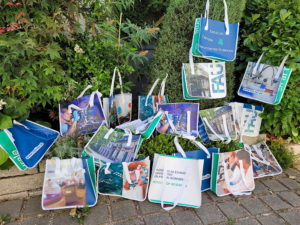 These recycled bags were created from former roll-ups. (Image: FAU)