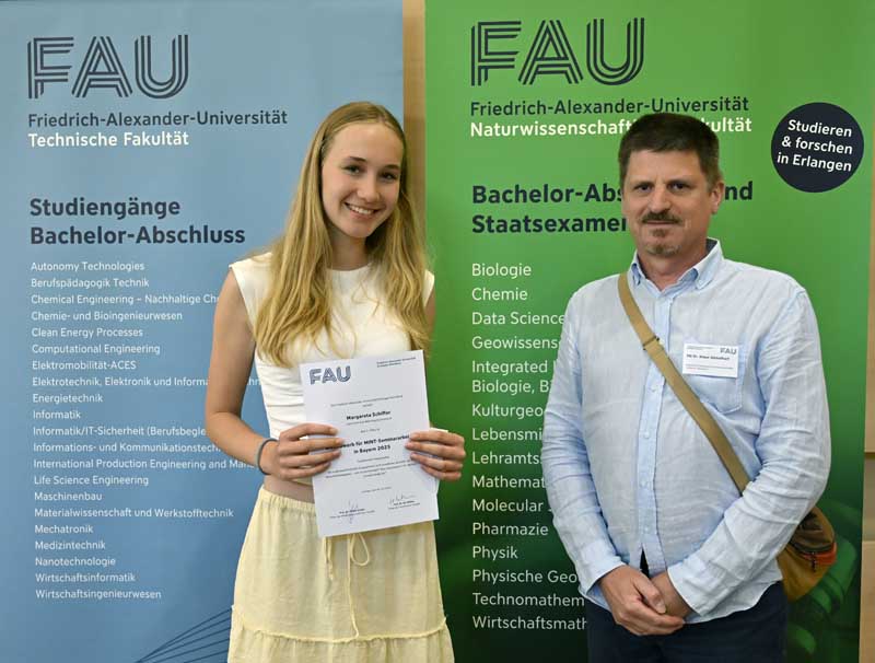 2. Platz Geographie Margareta Schiffer und Dr. Klaus Geiselhart (Foto: Harald Sippel / FAU)