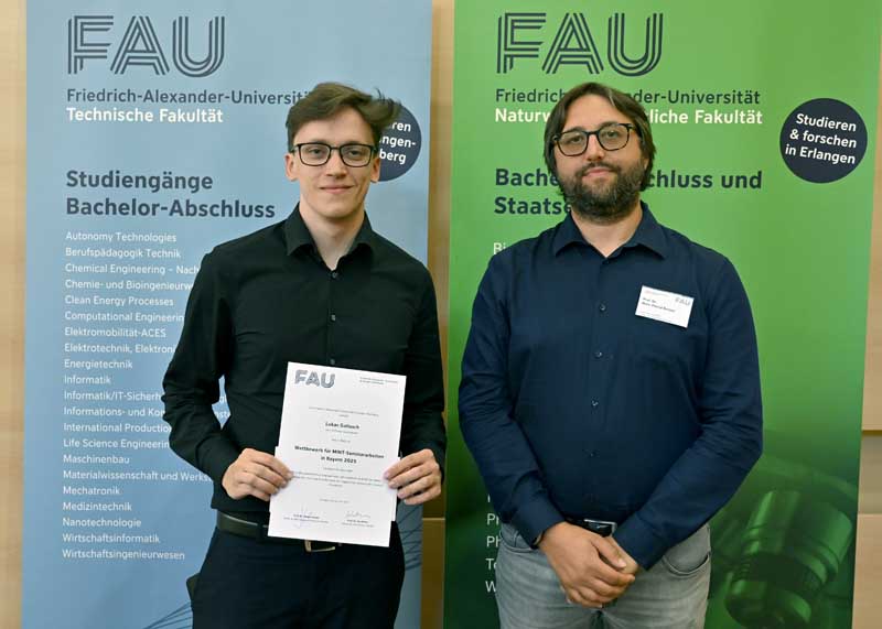 Lukas Gallasch und Prof. Dr. Berges (Foto: Harald Sippel / FAU)